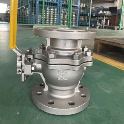 Valvola a sfera di flangia Verme di ingranaggio industriale Valvola a sfera di trunnion Acciaio inossidabile/ WCB Costruzione