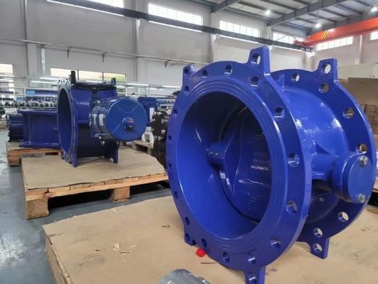 Servizio personalizzato Valvola a farfalla a doppio flanco eccentrico con materiale di corpo in ferro duttile