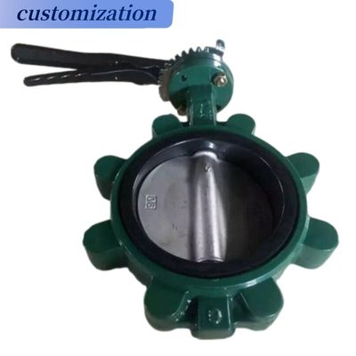 Ss304 linea centrale diaframma valvola farfalla con ruota a mano in acciaio inossidabile Worm Gear Lug