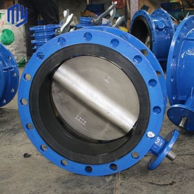 Valvola a farfalla in PVC a doppia flangia eccentrica e azionamento pneumatico per industria