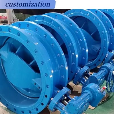 Valvola a farfalla in PVC a doppia flangia eccentrica e azionamento pneumatico per industria