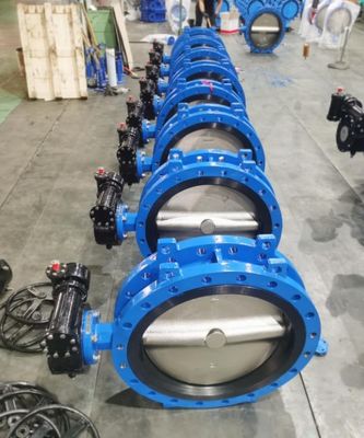 Valvola a farfalla a doppio fianco eccentrico di ferro duttile DN100-DN2600