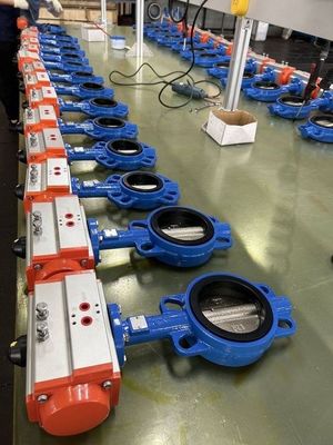 Supporto personalizzato ODM EPDM rivestito di attuatore pneumatico Wafer Tipo di controllo Valvola farfalla