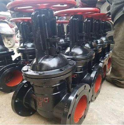 Industria 100mm Valvola di cancello WCB in ghisa con fusto in aumento e sedile in rame in ottone