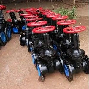Industria 100mm Valvola di cancello WCB in ghisa con fusto in aumento e sedile in rame in ottone