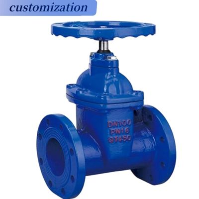 SS Materiale del corpo Pn16 DN50 DN600 Valvole di porta a cuneo in ferro fuso a flange per prodotti