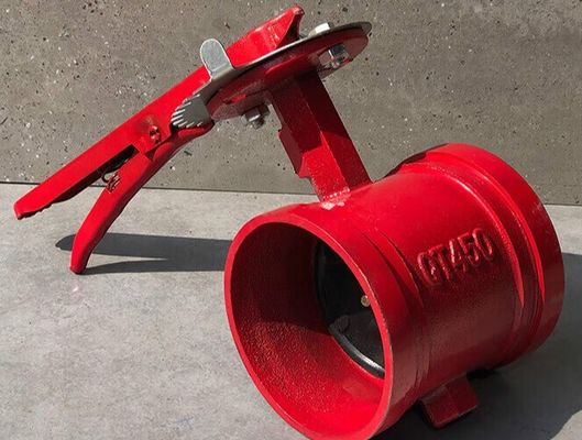 Valvola a farfalla a bassa temperatura con disco rivestito di gomma con fine scanalato e corpo di ferro duttile