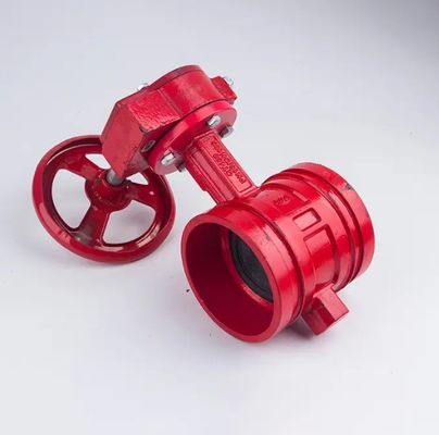 OEM Port Size Ductile Iron Rubber Lined Grooved Butterfly Valve per sistema antincendio