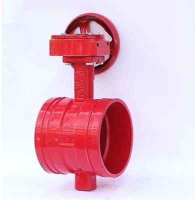 OEM Port Size Ductile Iron Rubber Lined Grooved Butterfly Valve per sistema antincendio