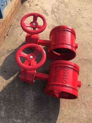 OEM Port Size Ductile Iron Rubber Lined Grooved Butterfly Valve per sistema antincendio