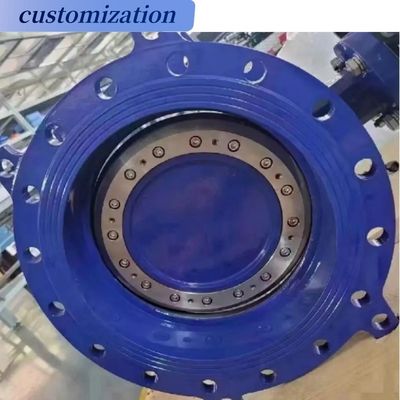 Valvola a farfalla a doppia flangia a gas supportata OEM con cambio Pn6/Pn10/Pn16