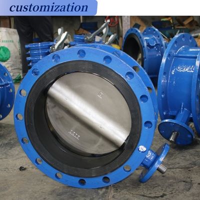 Struttura del diaframma in acciaio fuso Triple Offset Industrial Manual Wafer Flange Butterfly Valve