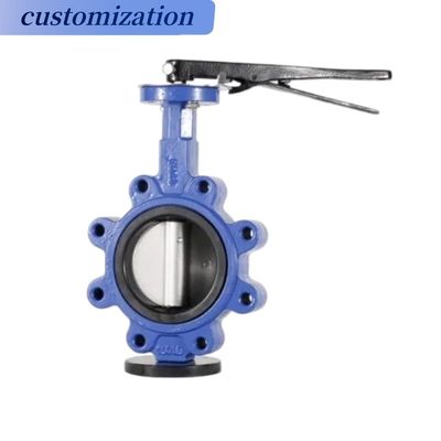 Valvola a farfalla di ferro flessibile a bassa temperatura Rivestimento epossidico blu per sistemi idraulici