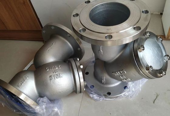 Certificato completo Stainless Steel SS304 SS316 PN16 Flanged Y Strainer per valvole di scarico
