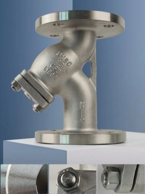 DI Materiale del corpo Stainless Steel CF8/CF8M PN16 Flanged Y Strainer con supporto