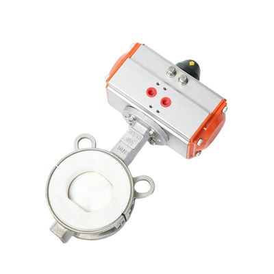 PTFE attuatore in acciaio inossidabile 304 Valvola farfalla sigillata morbida per dimensioni di porta personalizzate