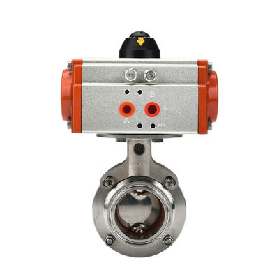 DN25 a bassa temperatura 1 pollice Tri Clamp Pneumatico azionato Valvola Sanitaria farfalla