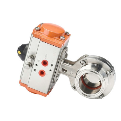 DN25 a bassa temperatura 1 pollice Tri Clamp Pneumatico azionato Valvola Sanitaria farfalla