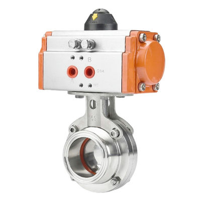 DN25 a bassa temperatura 1 pollice Tri Clamp Pneumatico azionato Valvola Sanitaria farfalla