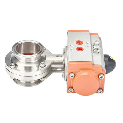 DN25 a bassa temperatura 1 pollice Tri Clamp Pneumatico azionato Valvola Sanitaria farfalla